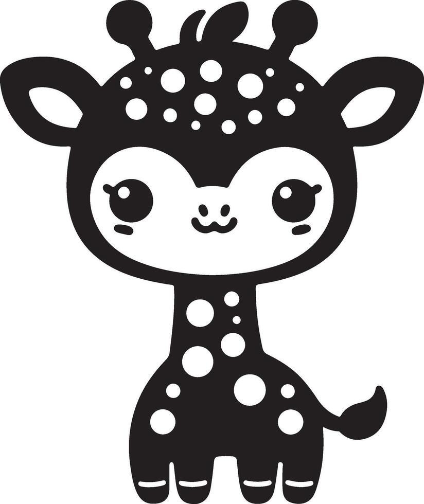 cute baby giraffe art vector