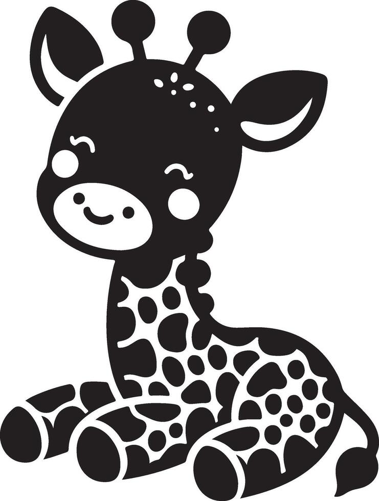 cute baby giraffe art vector
