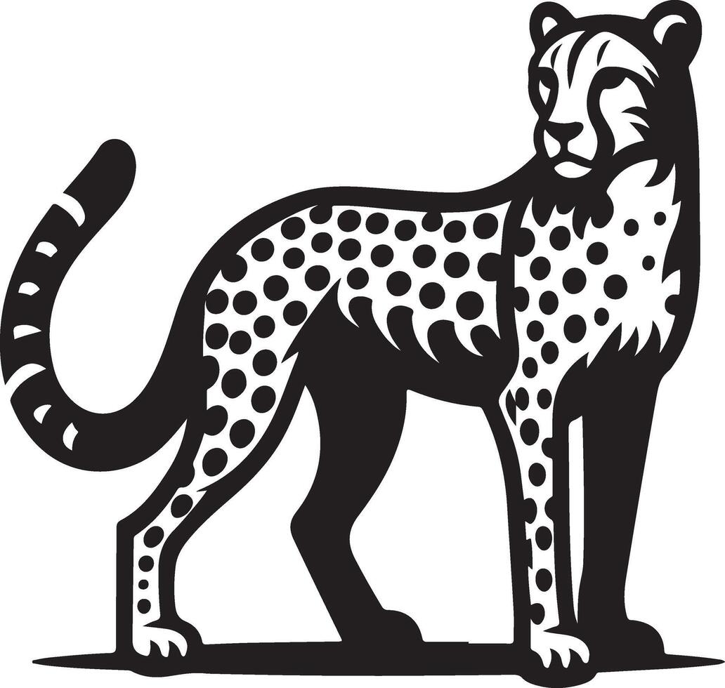Cheetah black Art Illustration vector