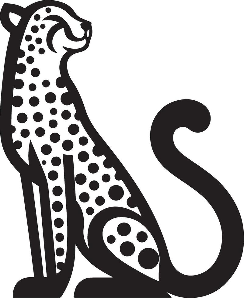 Cheetah black Art Illustration vector