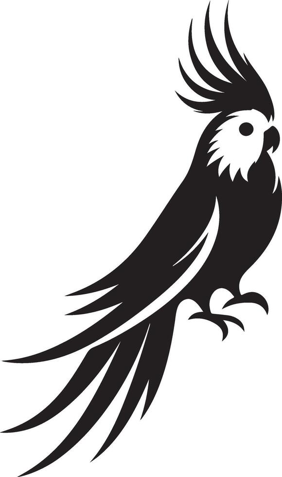 cockatiel Silhouette black Illustration vector