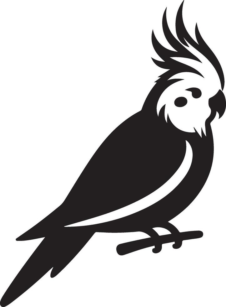cockatiel Silhouette black Illustration vector