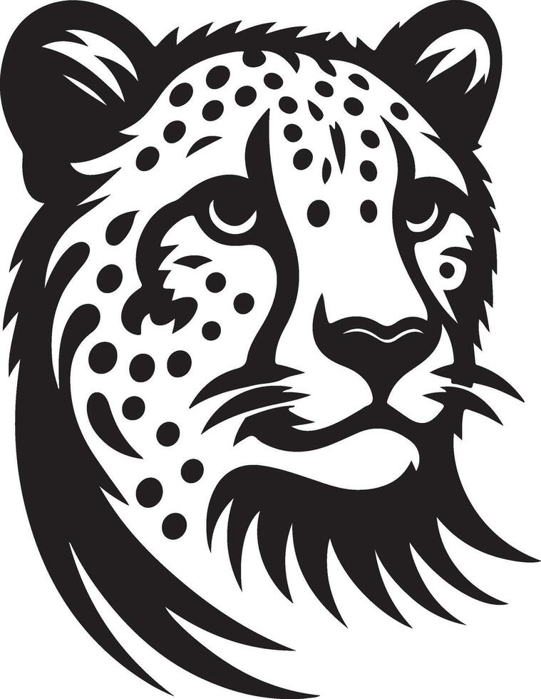 Cheetah black Art Illustration vector