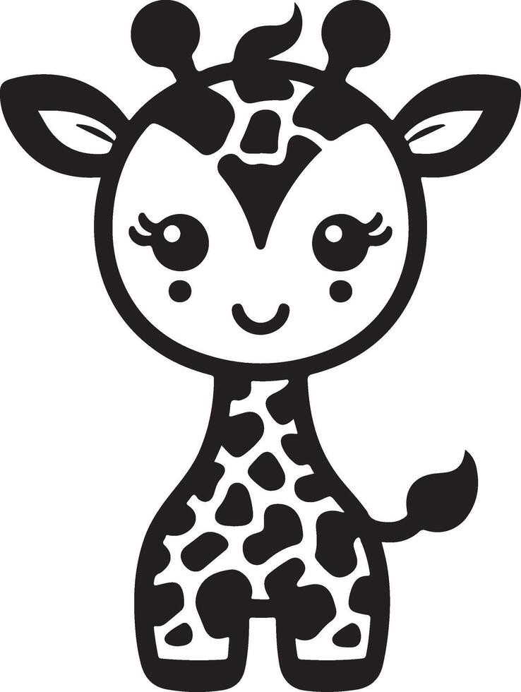 cute baby giraffe art vector