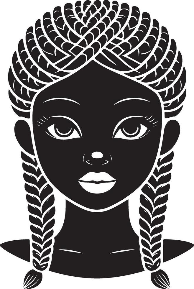 African girl hairstyle illustration vector