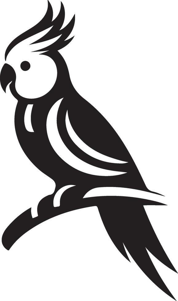 cockatiel Silhouette black Illustration vector
