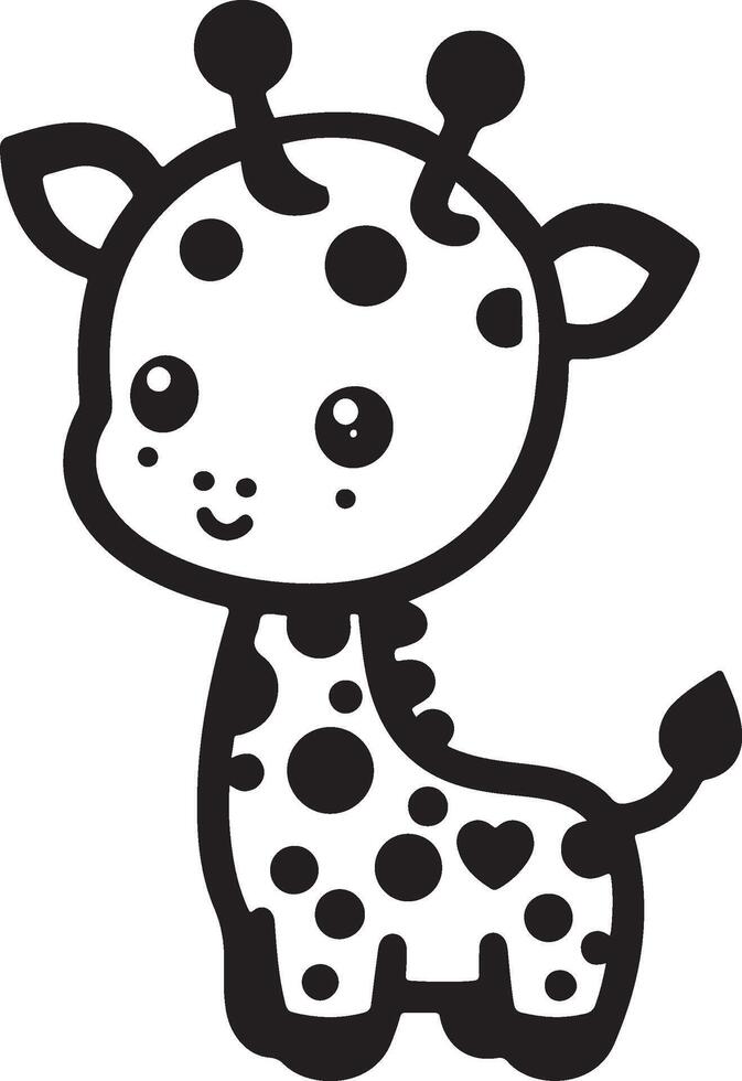 cute baby giraffe art vector