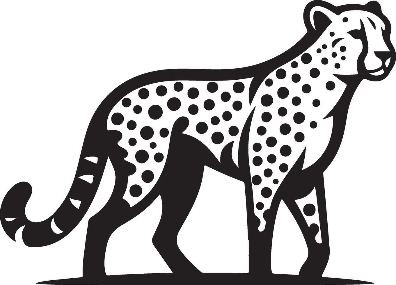 Cheetah black Art Illustration vector