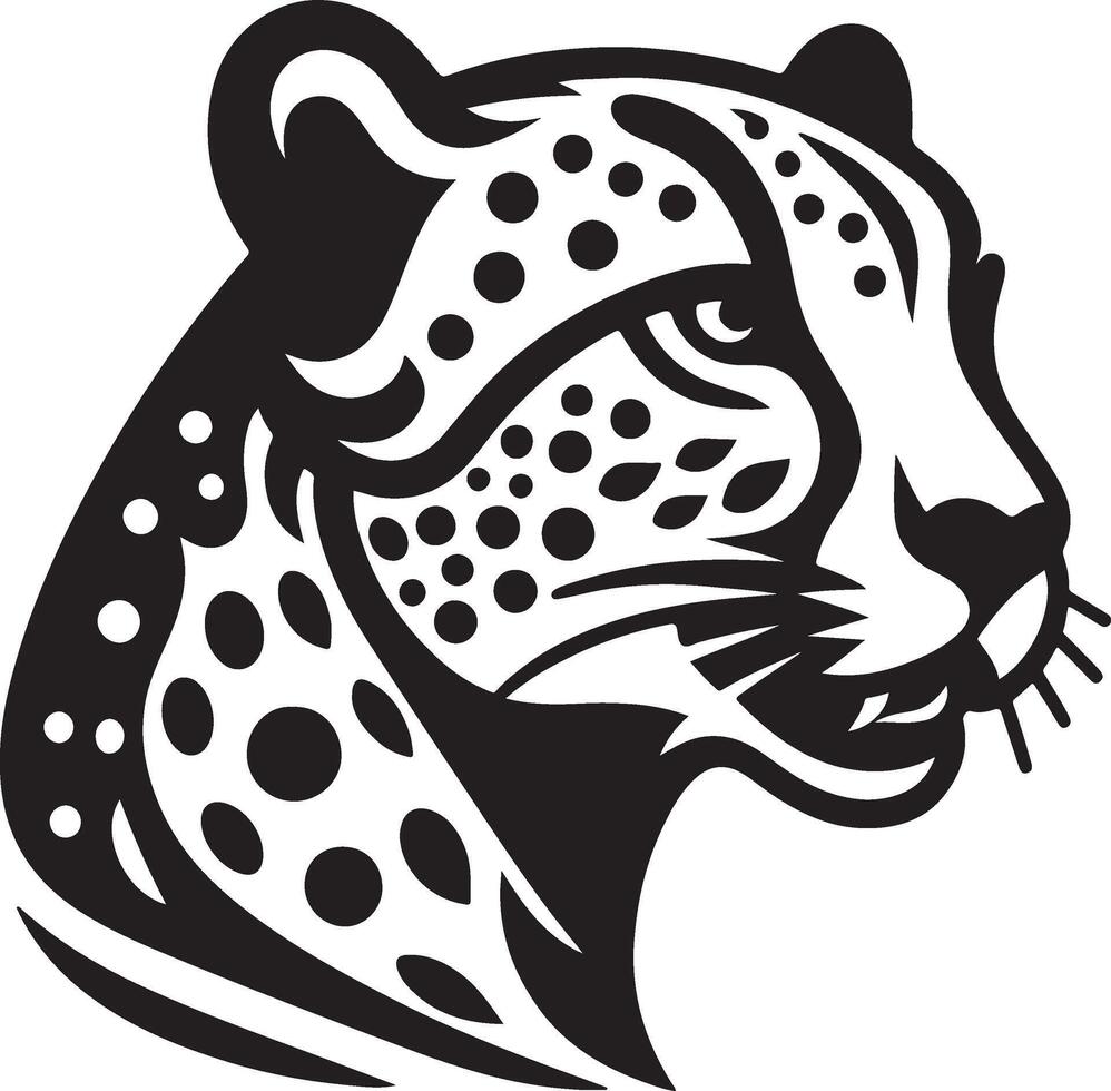 Cheetah black Art Illustration vector