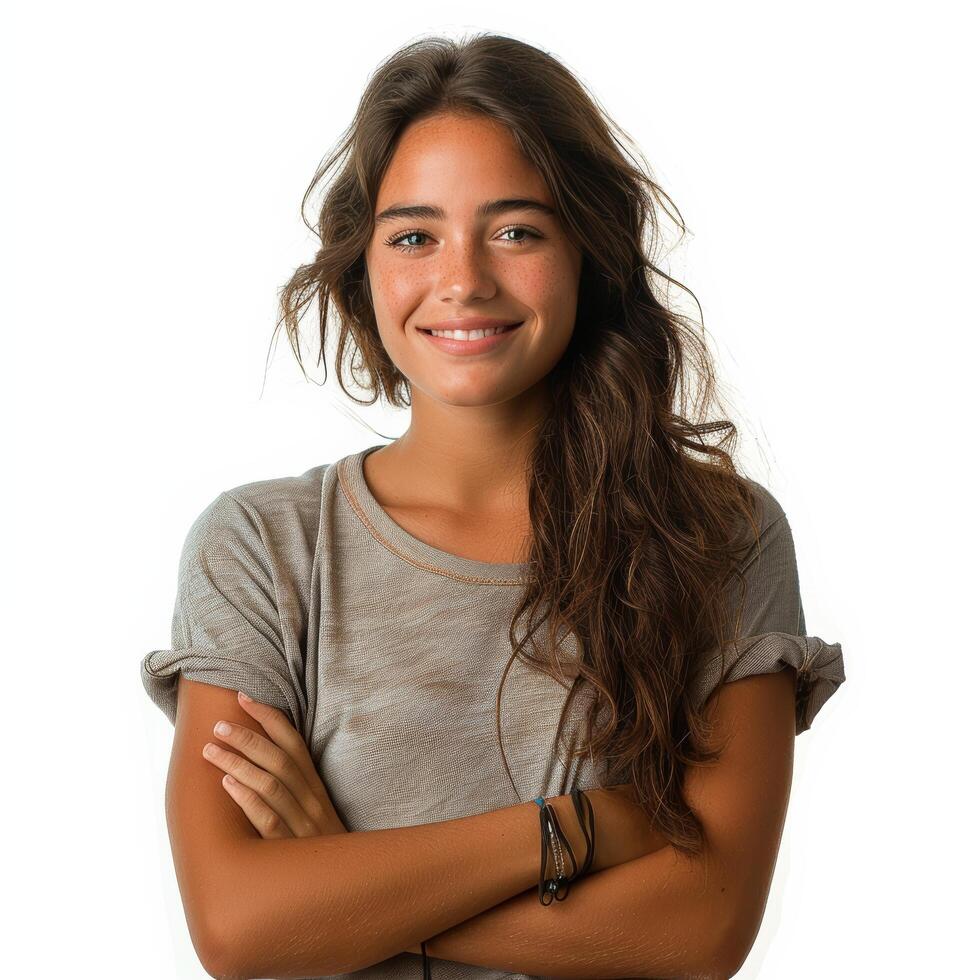 Woman With Long Hair in Black Tank Top photo
