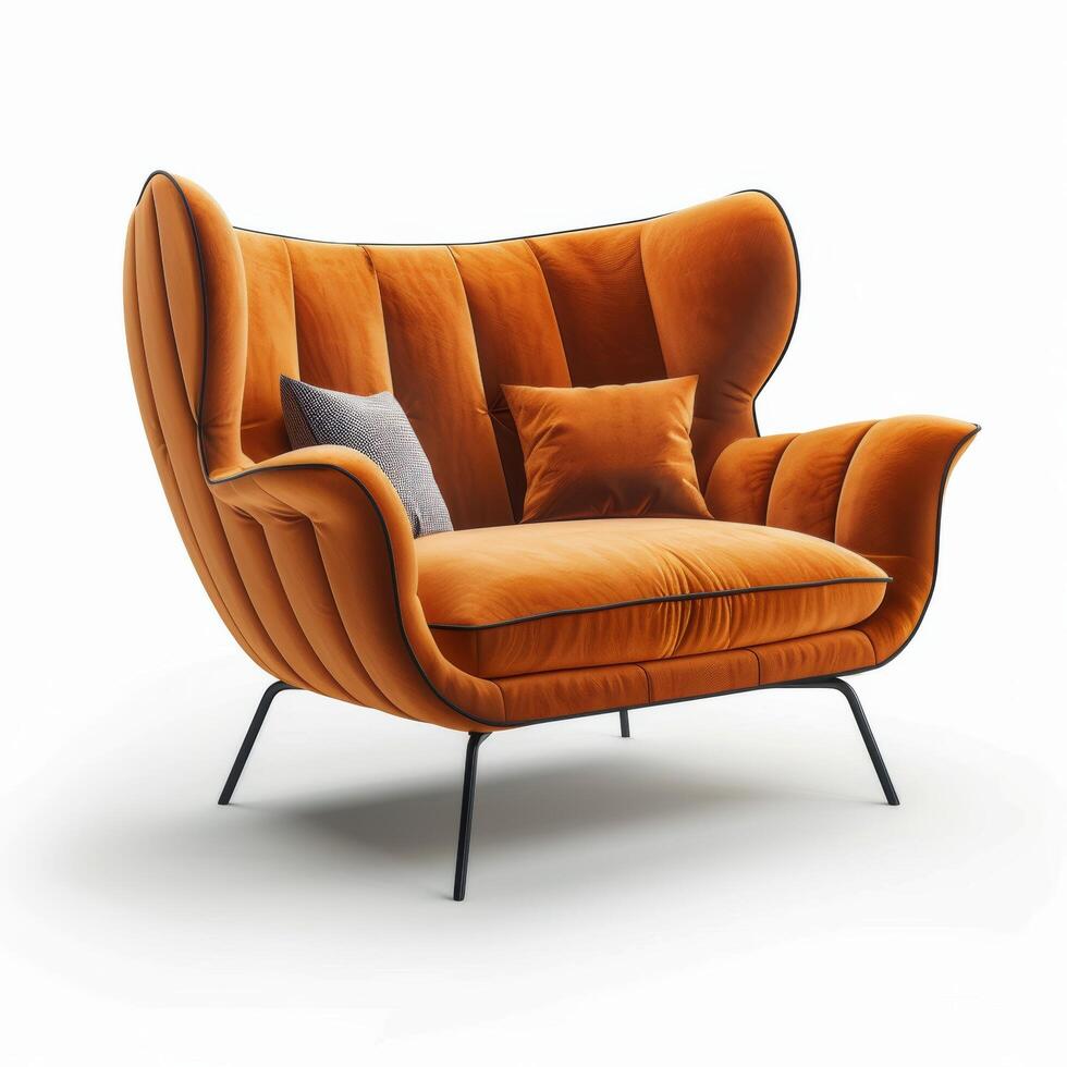 Orange Chair With Pillow photo