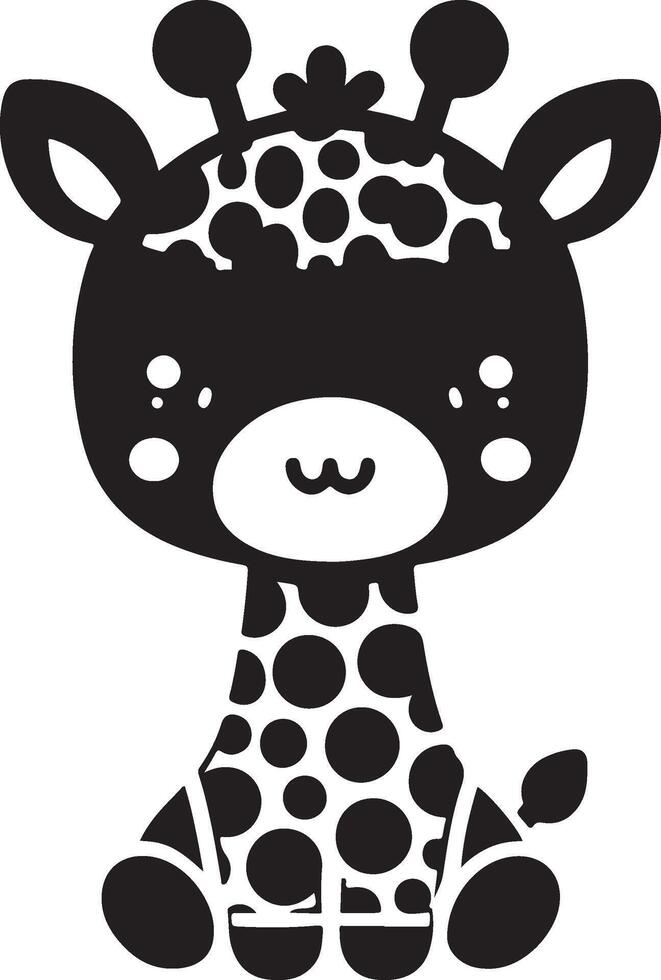 cute baby giraffe art vector