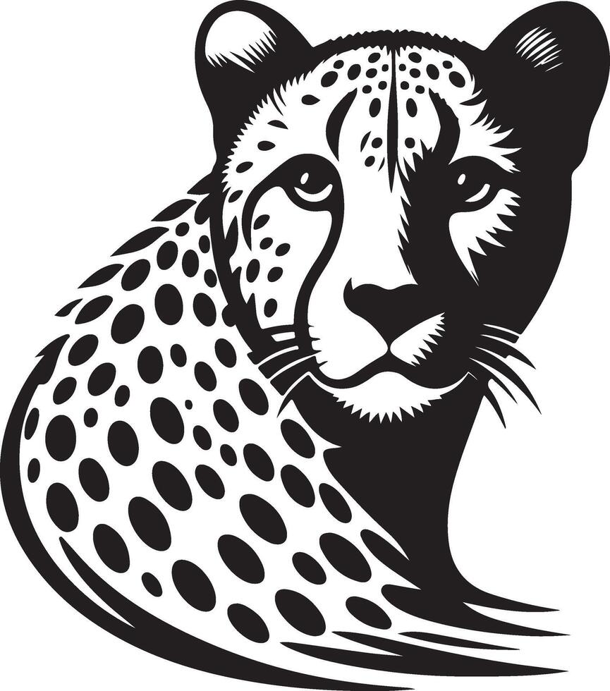 Cheetah black Art Illustration vector