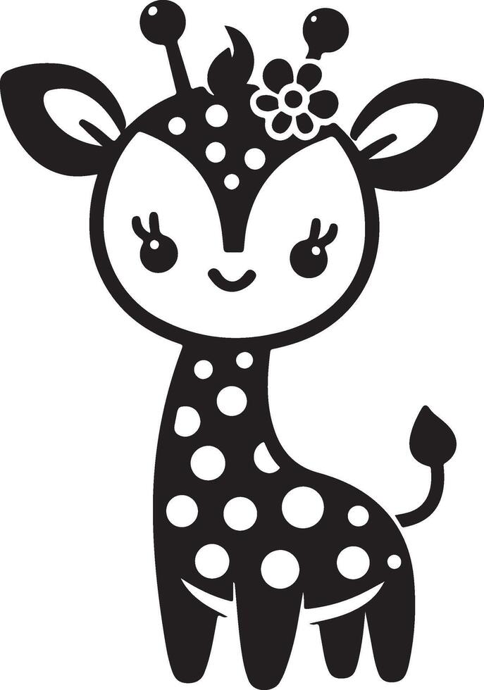 cute baby giraffe art vector
