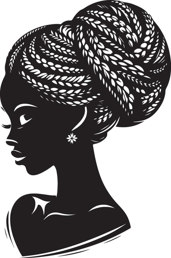 African girl hairstyle illustration vector