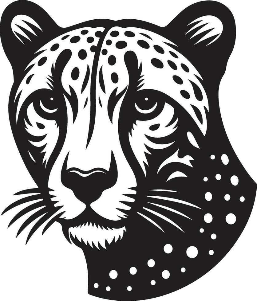 Cheetah black Art Illustration vector