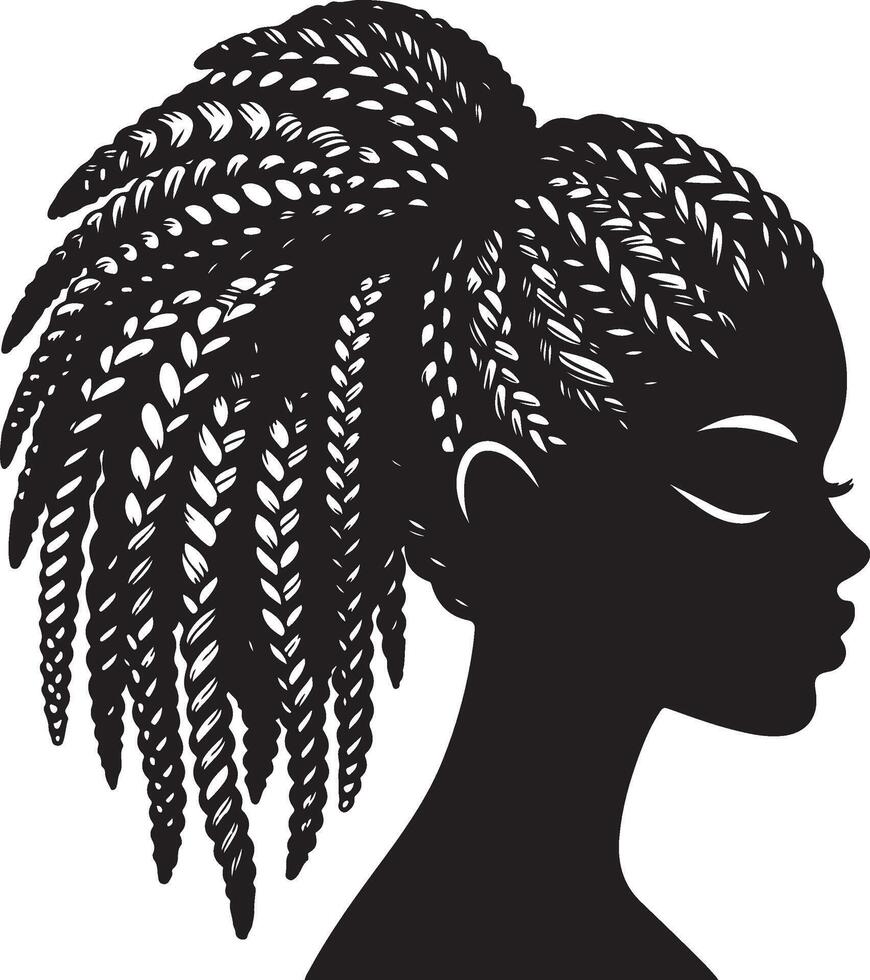 African girl hairstyle illustration vector