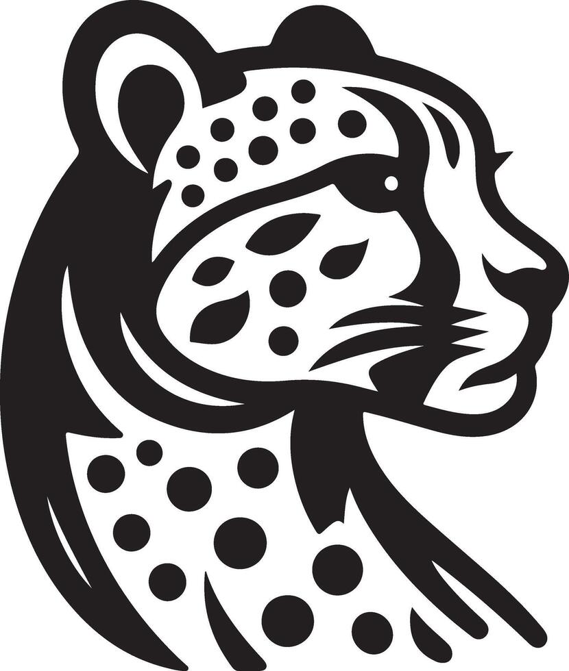 Cheetah black Art Illustration vector