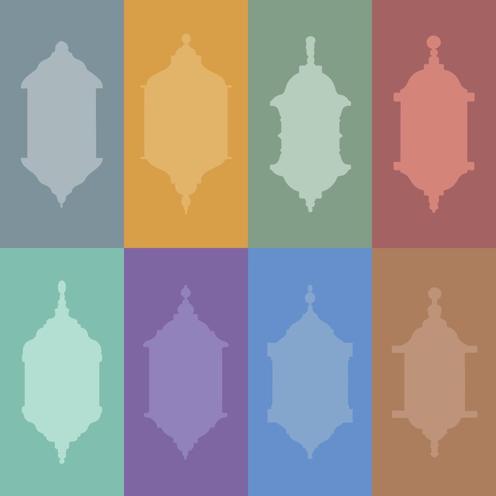Islamic traditional lantern or lamp frame. vector