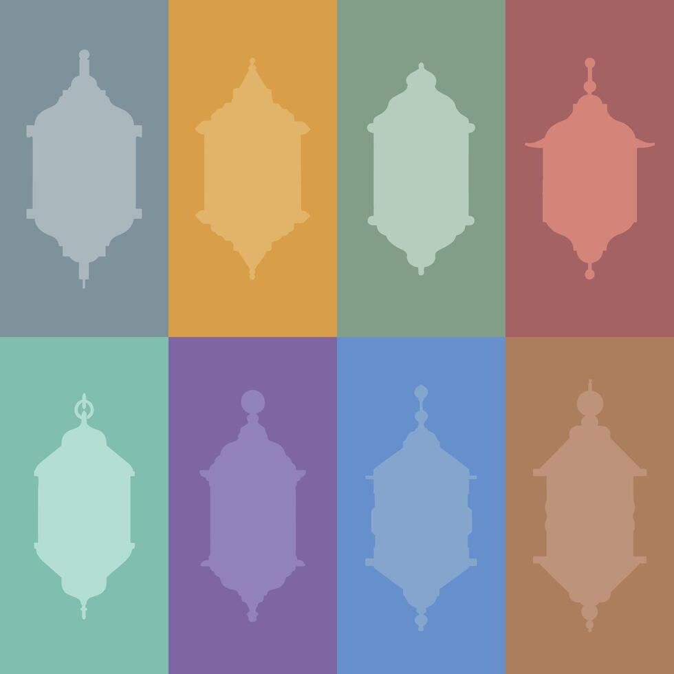 Islamic traditional lantern or lamp frame. vector
