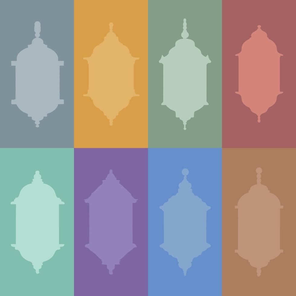 Islamic traditional lantern or lamp frame. vector