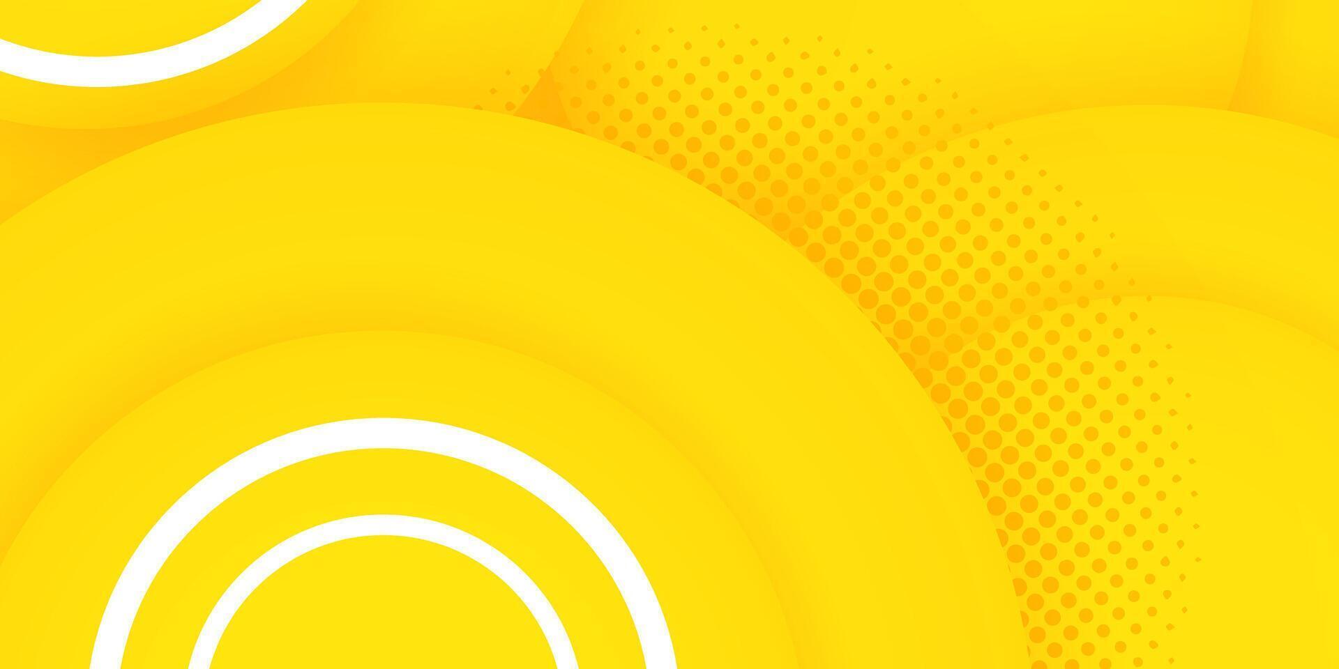 a bright yellow abstract background, creating a vibrant and cheerful mood. multiple overlapping circular shapes, adding depth and dimension. vector