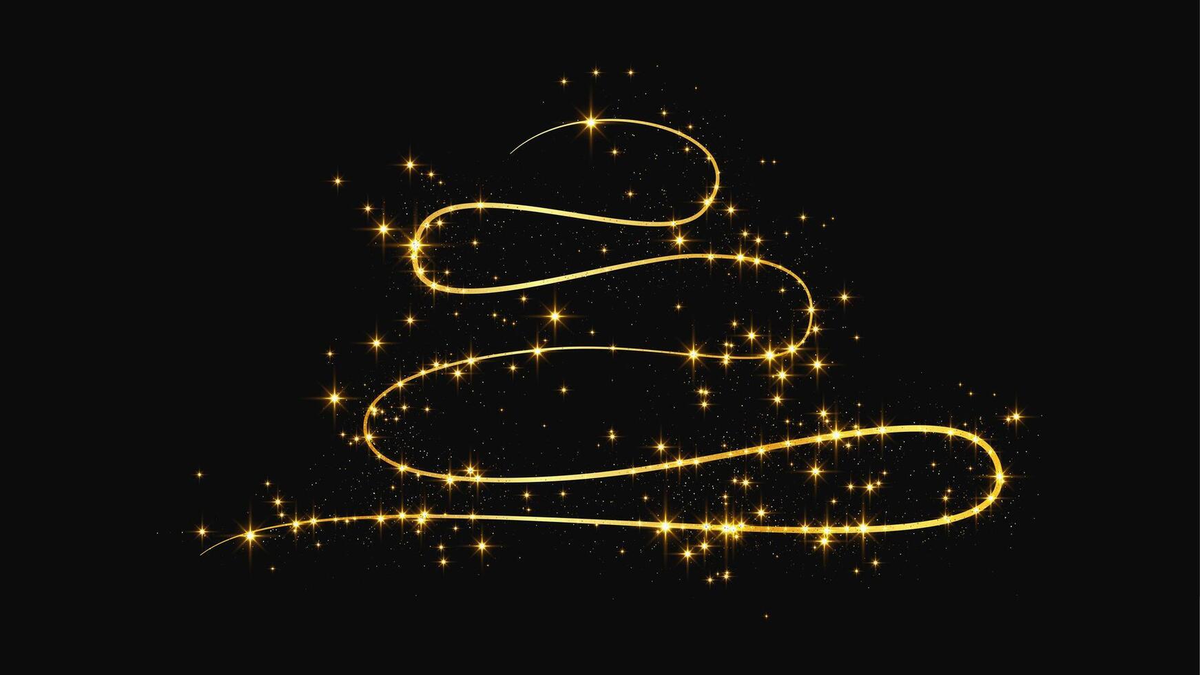 Gold glittering confetti wave and stardust vector