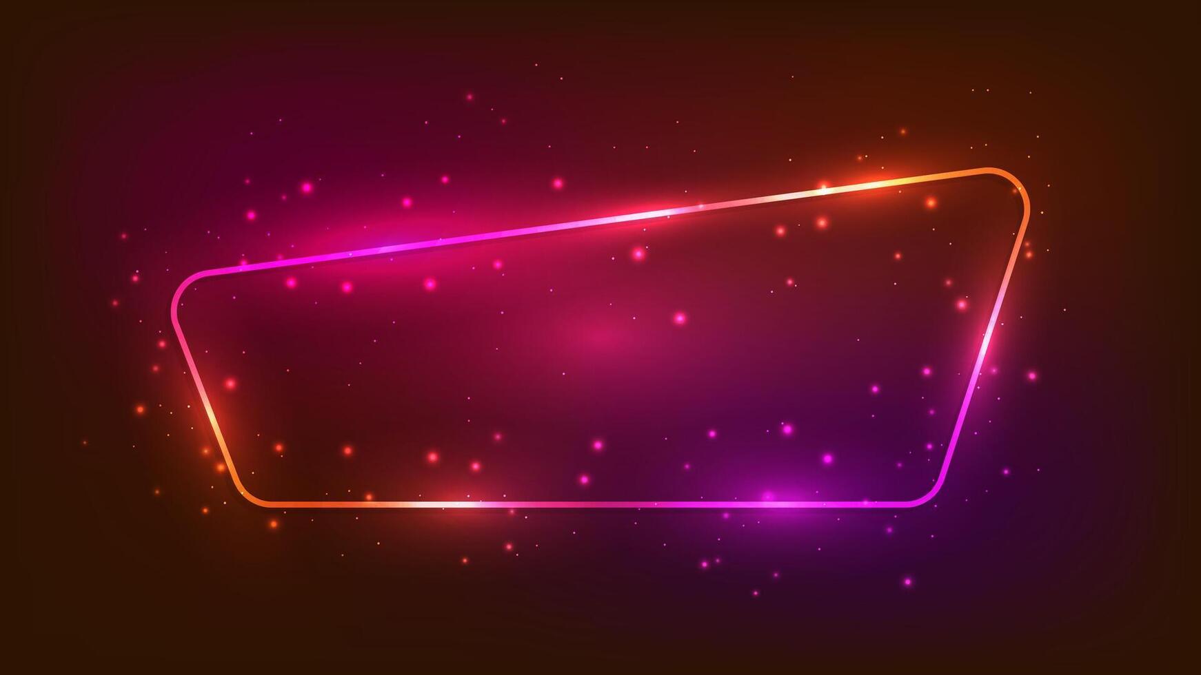 Neon frame with shining effects and sparkles vector