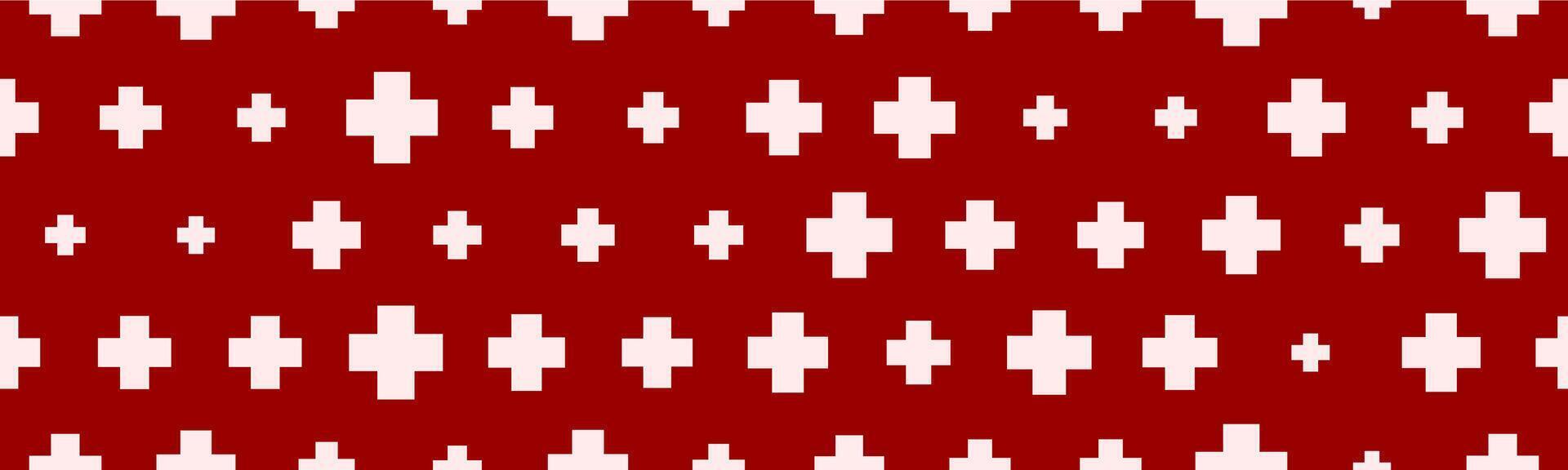 Seamless hospital background with plus symbols vector