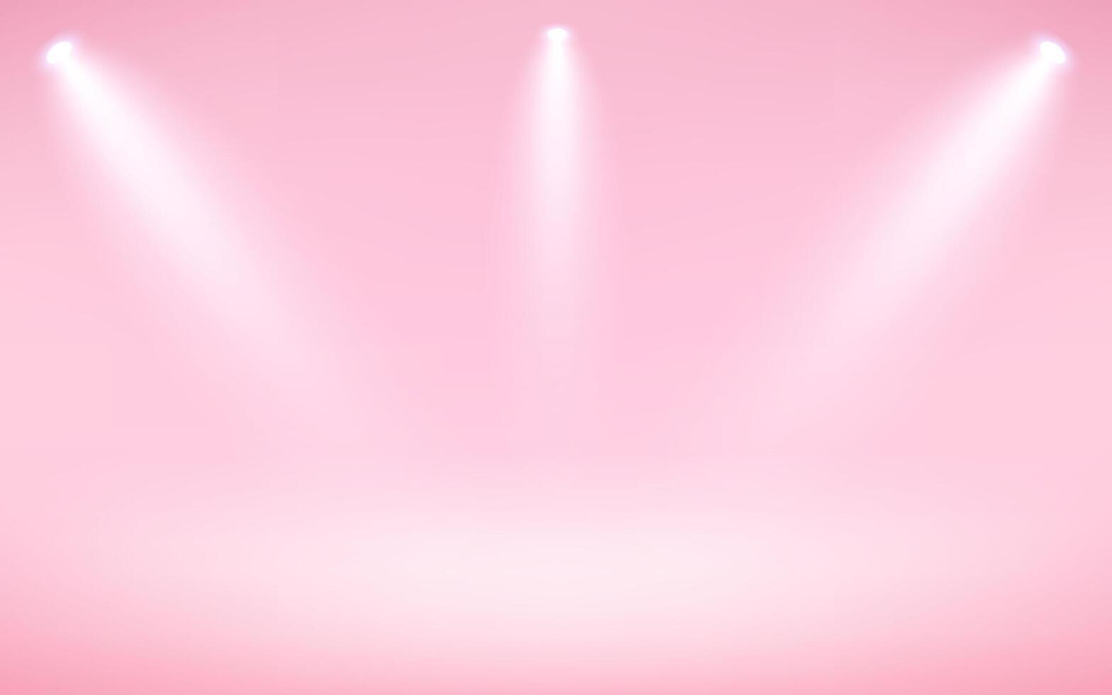 Empty Pink studio room background. Empty room with spotlight effect. Use for product display presentation, cosmetic display mockup, showcase, media banner, etc. illustration. vector