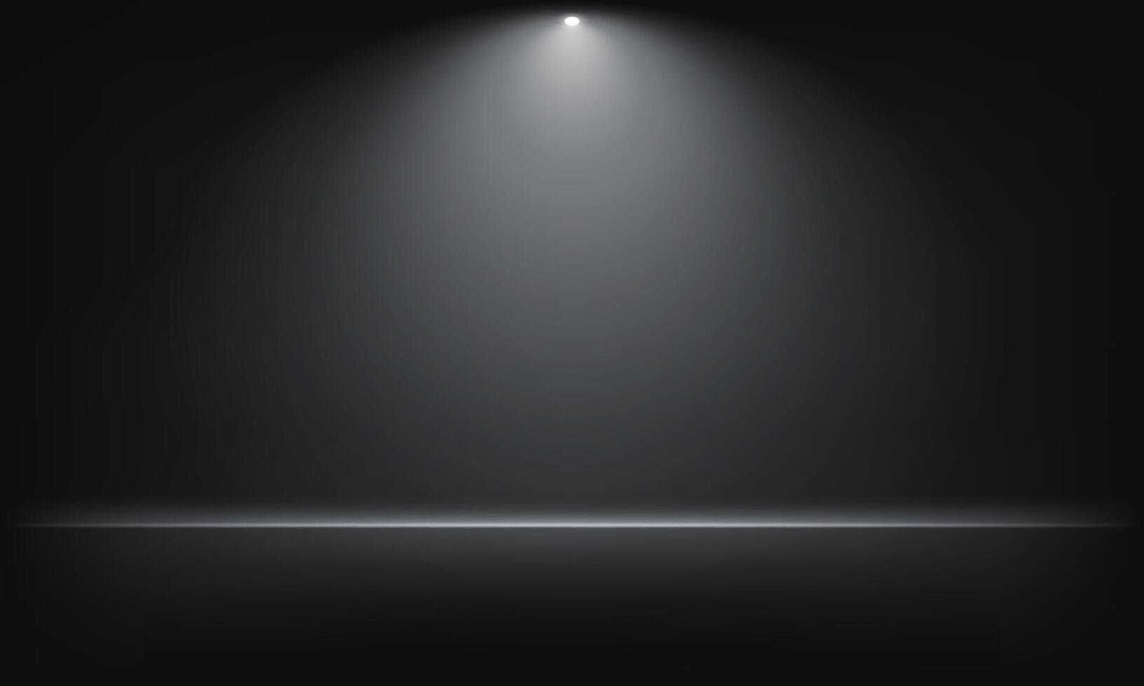 Empty Black studio room background. Abstract studio room platform design. Empty room with light effect. Use for product display presentation, cosmetic display mockup, showcase, media banner, etc. vector
