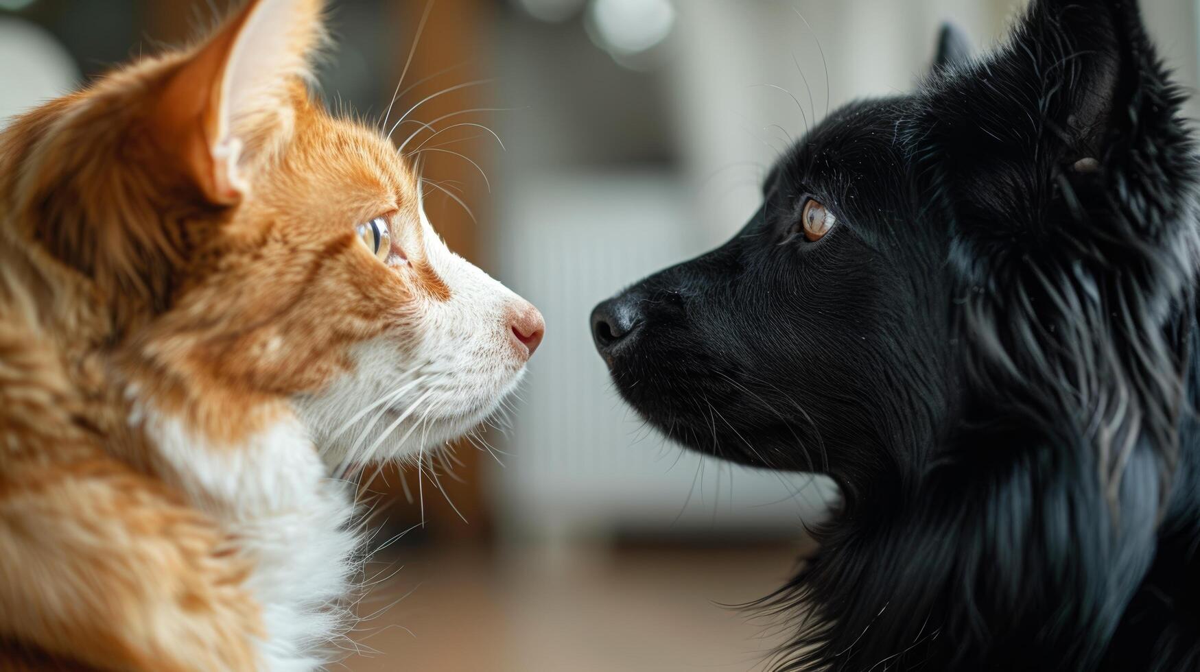 Dog and Cat Staring photo