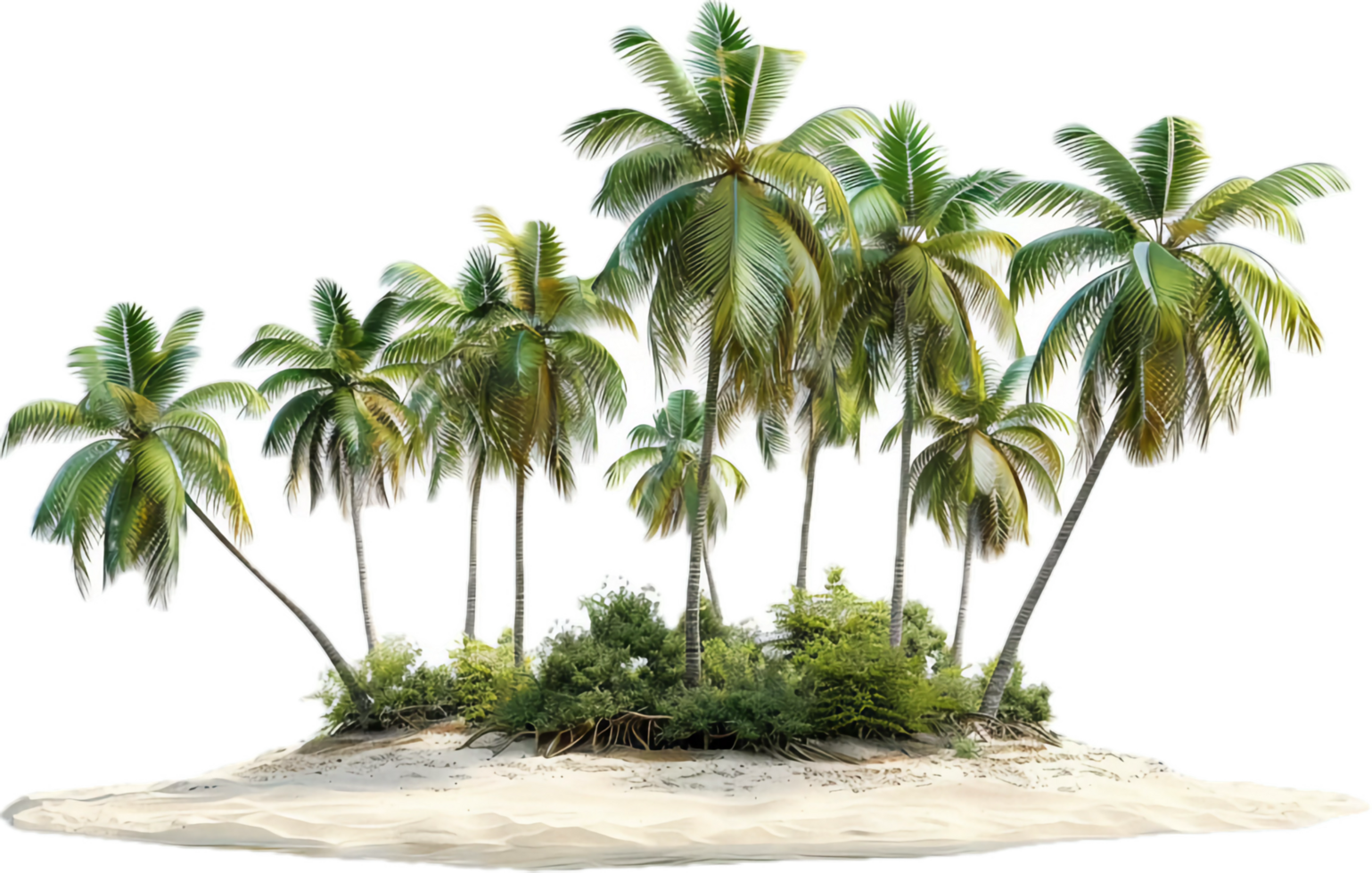 Tropical Island with Palm Trees. png