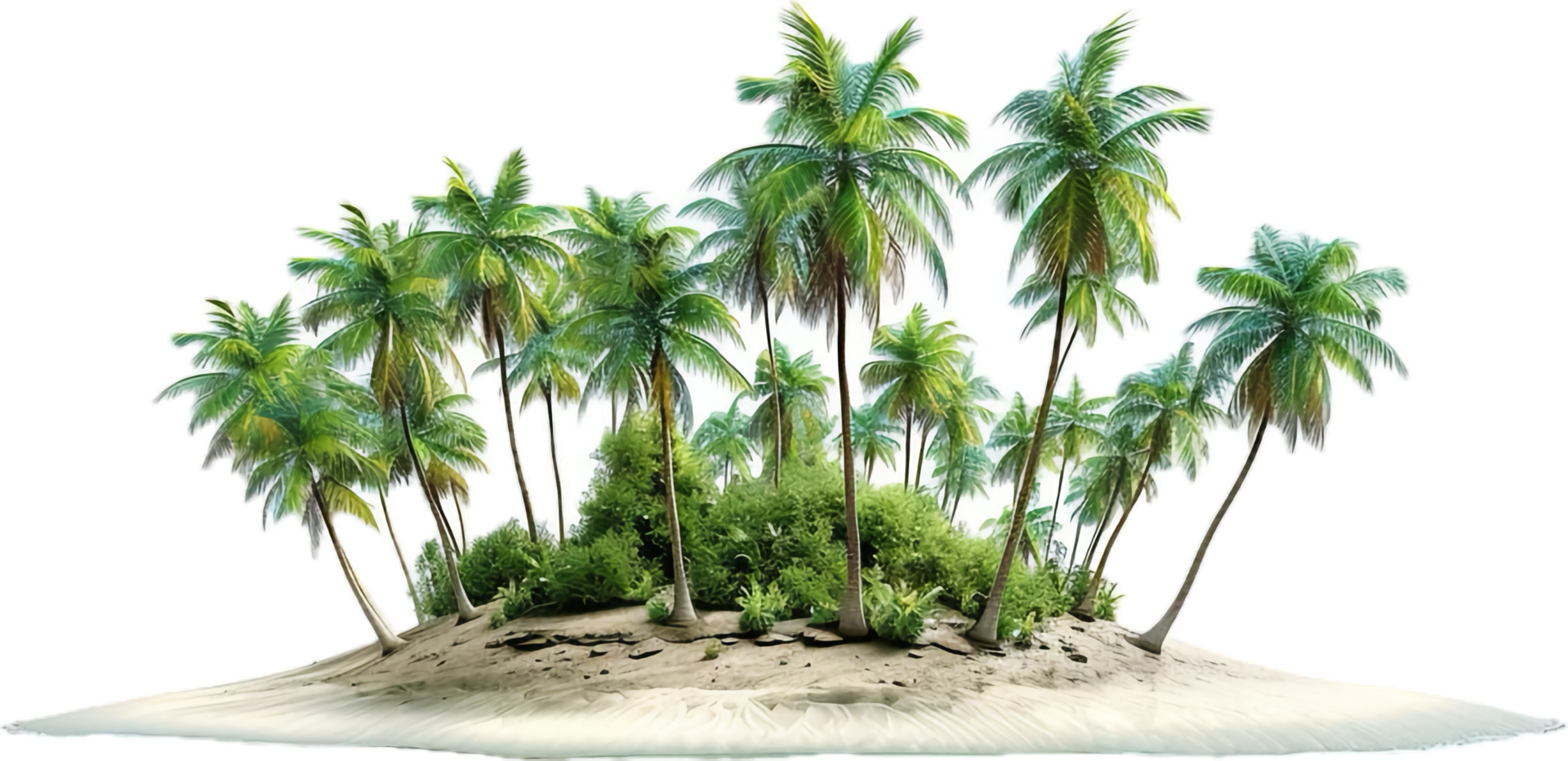 Tropical Island with Palm Trees. png