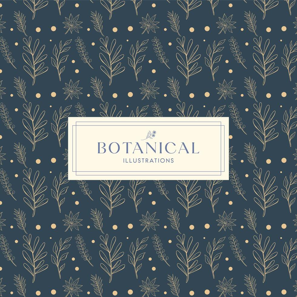 Summer Tropical Leaves Maroon Cream Hand drawn mono-line floral botanical flower background design vector