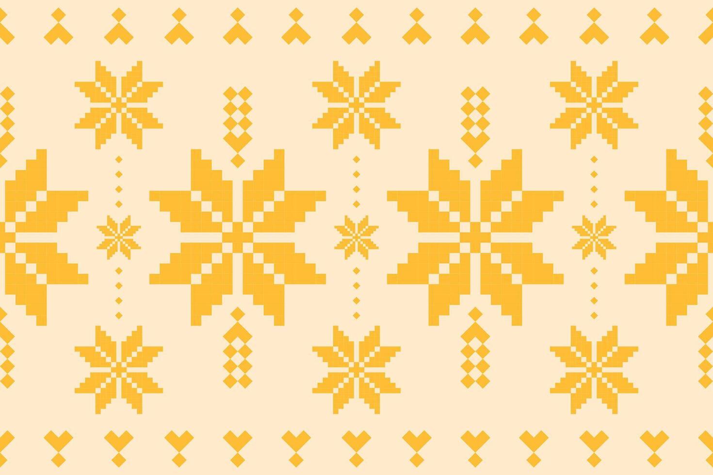 Fabric flower pattern art. Geometric ethnic seamless pattern in tribal. Design for background, wallpaper, illustration, fabric, clothing, carpet, textile, batik, embroidery. vector