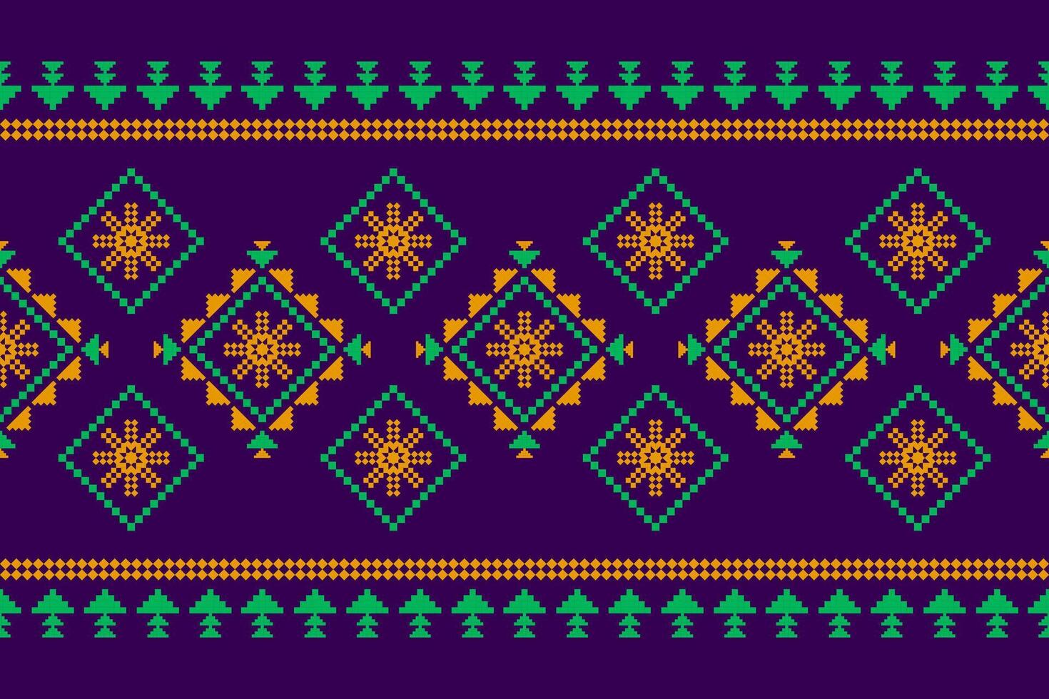 Carpet flower pattern art. Geometric ethnic floral seamless pattern in tribal. American, Mexican style. Design for background, illustration, fabric, clothing, carpet, rug, batik, embroidery. vector
