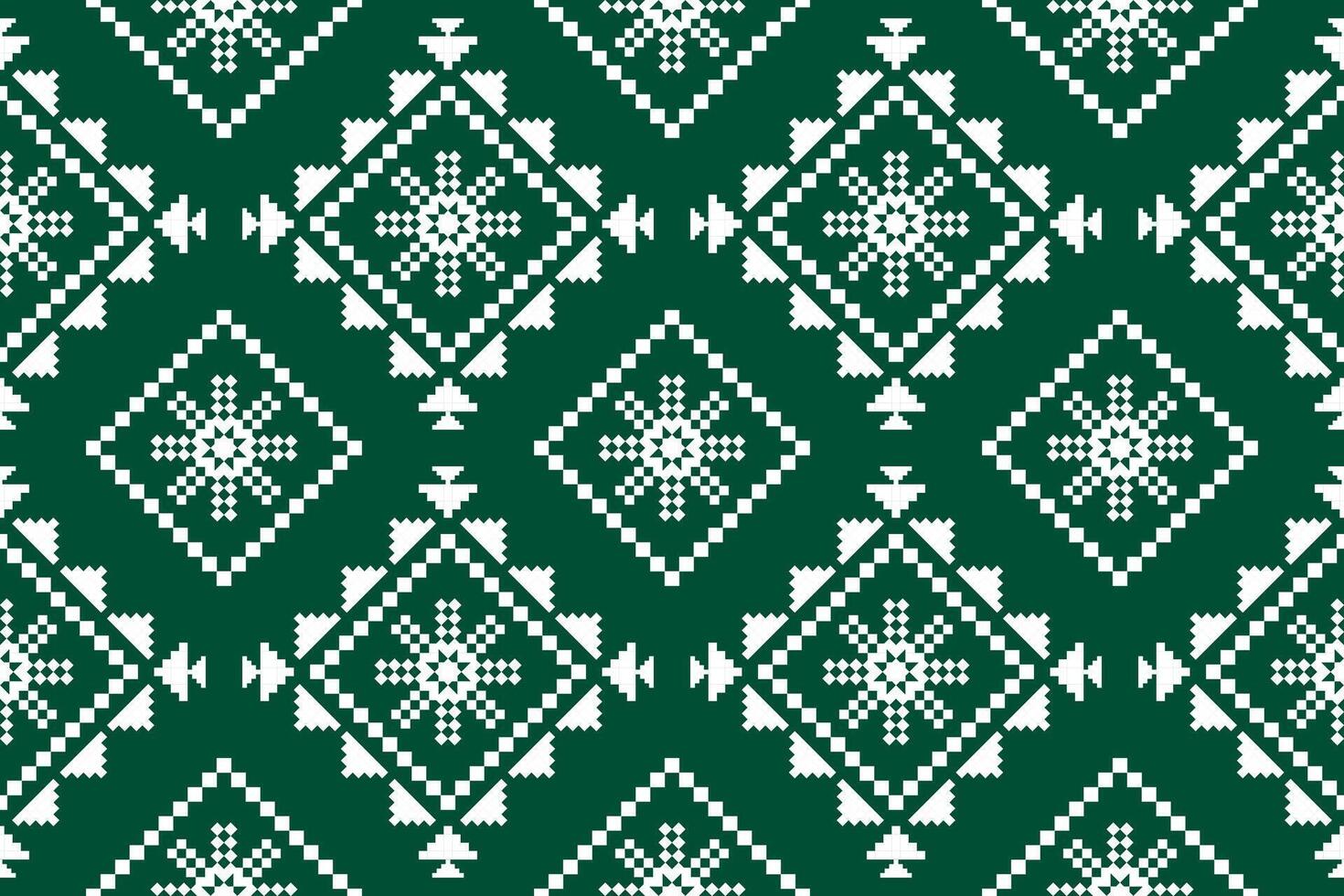 Fabric flower pattern art. Geometric ethnic seamless pattern in tribal. Design for background, wallpaper, illustration, fabric, clothing, carpet, textile, batik, embroidery. vector