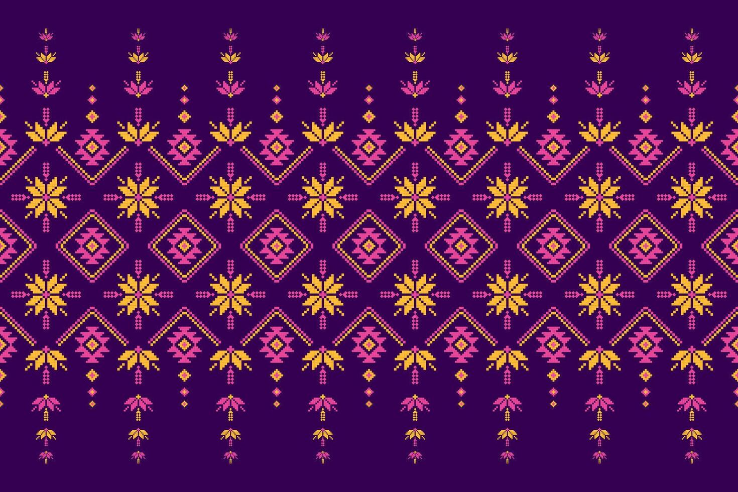 Carpet flower pattern art. Geometric ethnic floral seamless pattern in tribal. American, Mexican style. Design for background, illustration, fabric, clothing, carpet, rug, batik, embroidery. vector