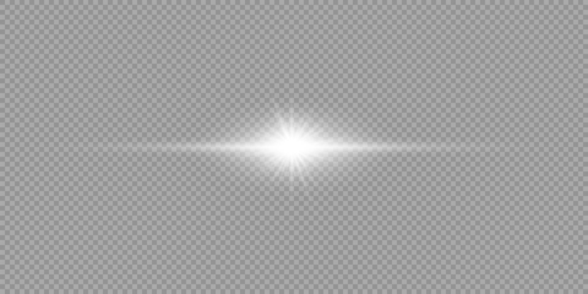 White horizontal light effect of lens flares vector