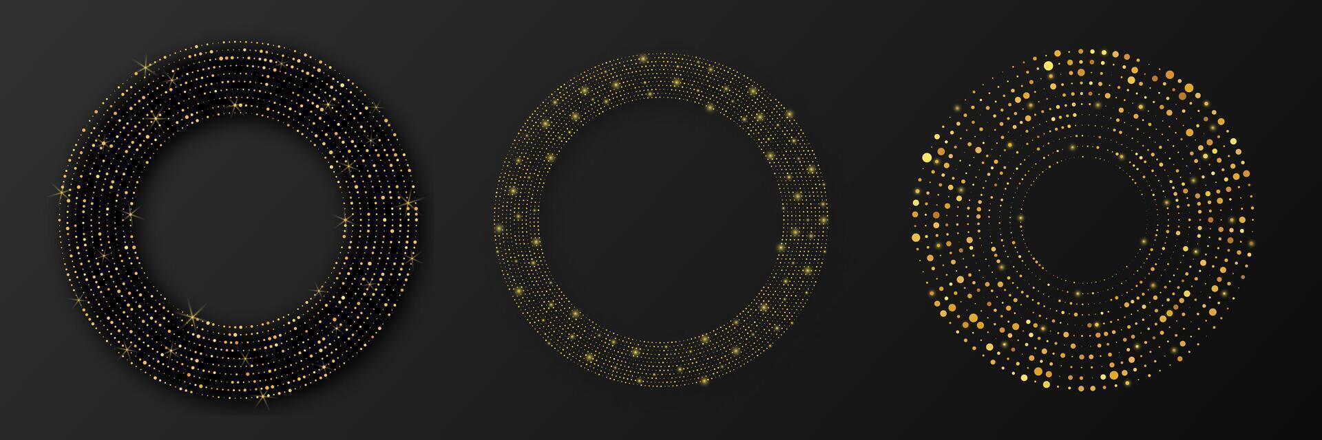 Abstract gold glowing halftone dotted background vector