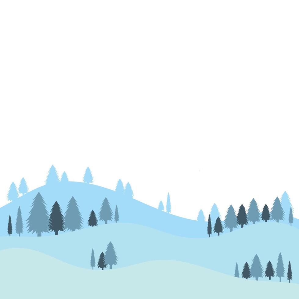 Christmas Tree And Snow Landscape vector