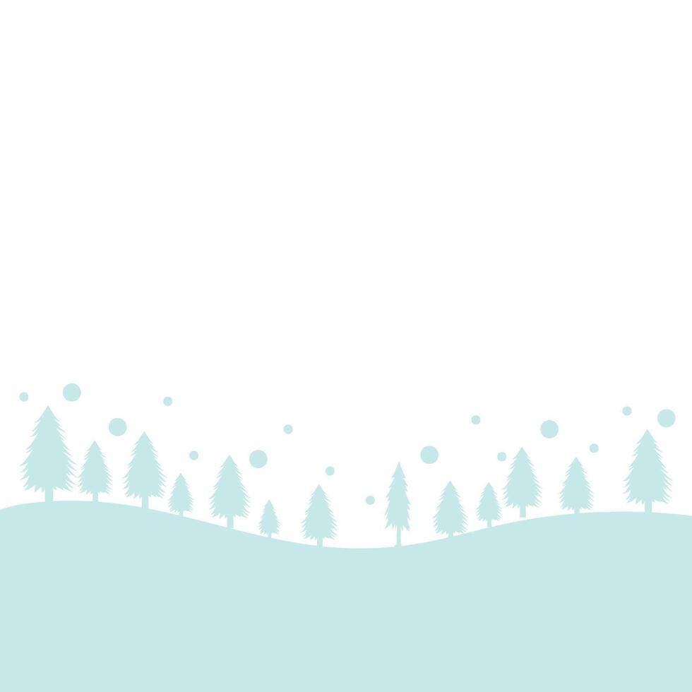 Silhouette Of Christmas Tree And Snow vector