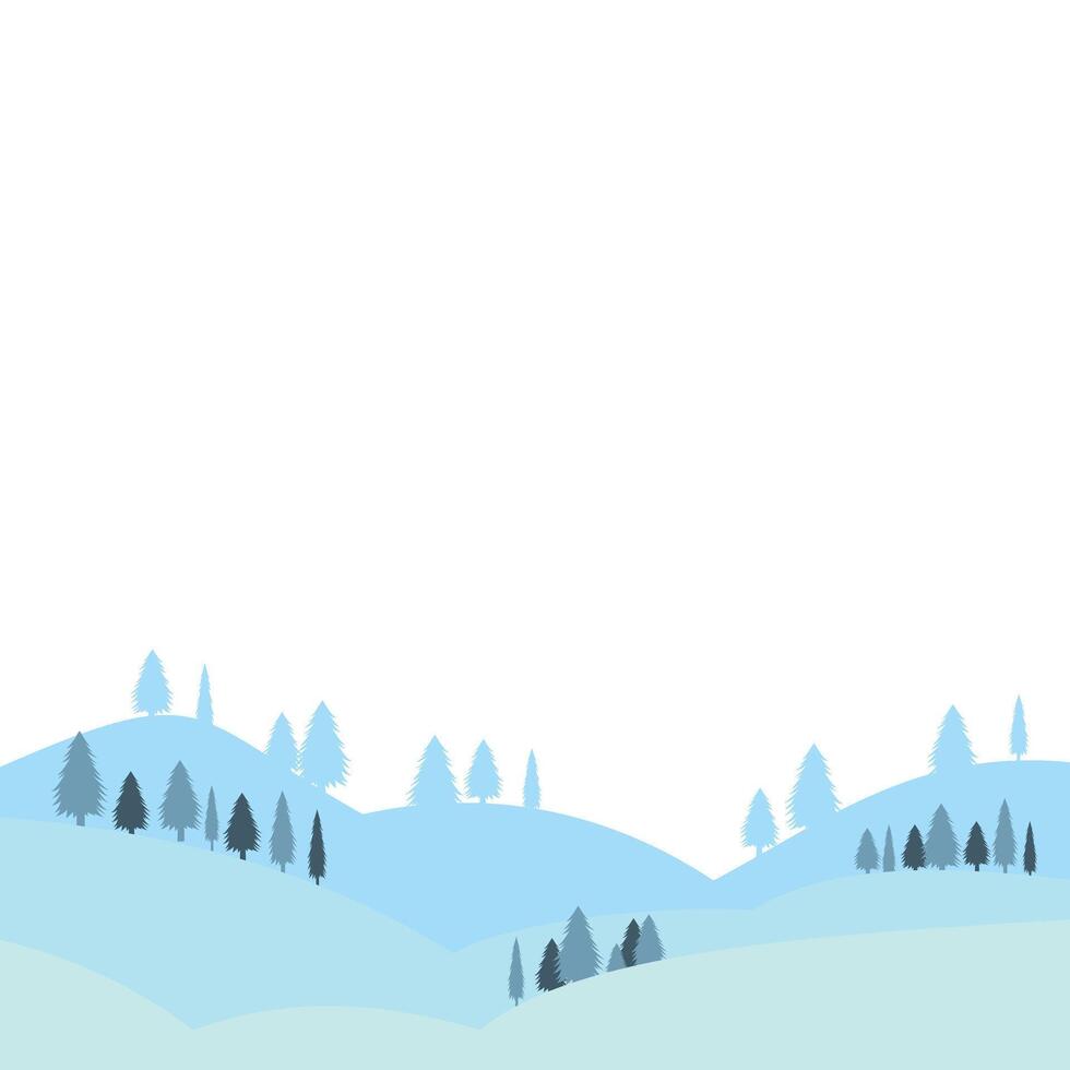 Christmas Tree And Snow Landscape vector
