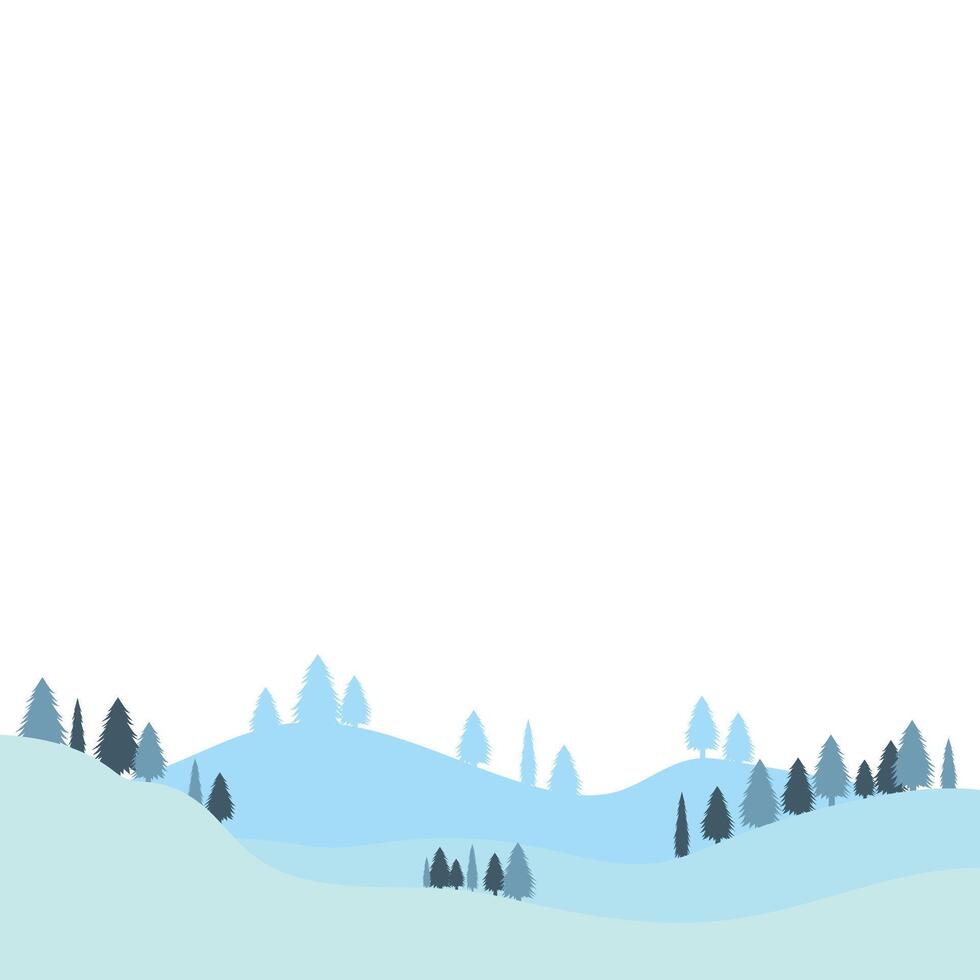 Christmas Tree And Snow Landscape vector