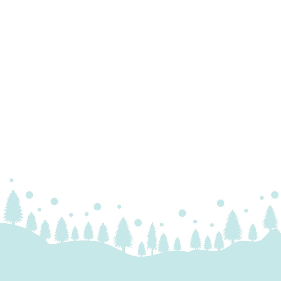 Silhouette Of Christmas Tree And Snow vector