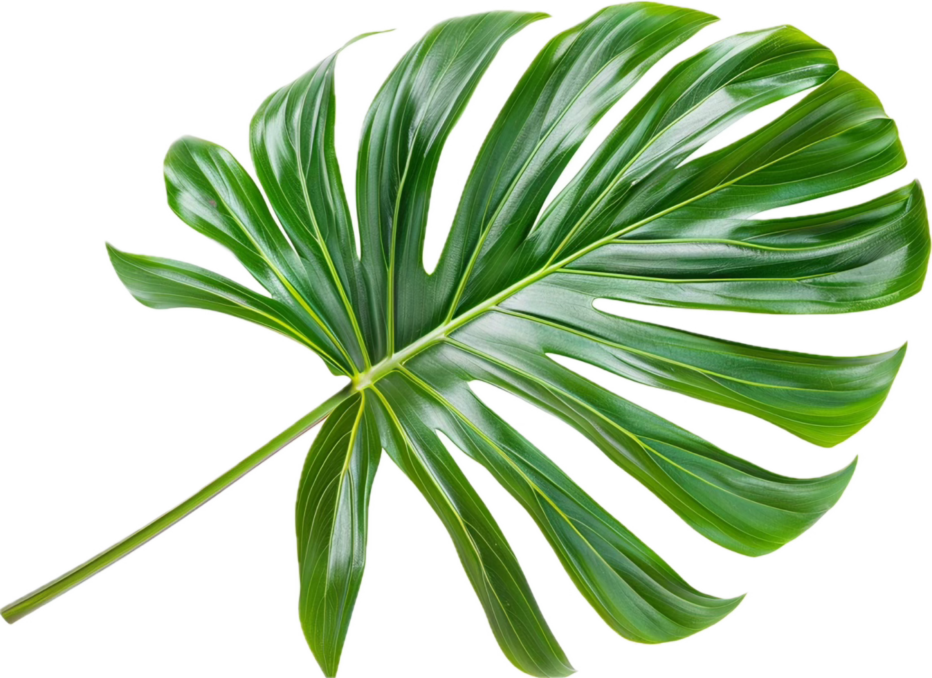 Close-up of a monstera leaf. png
