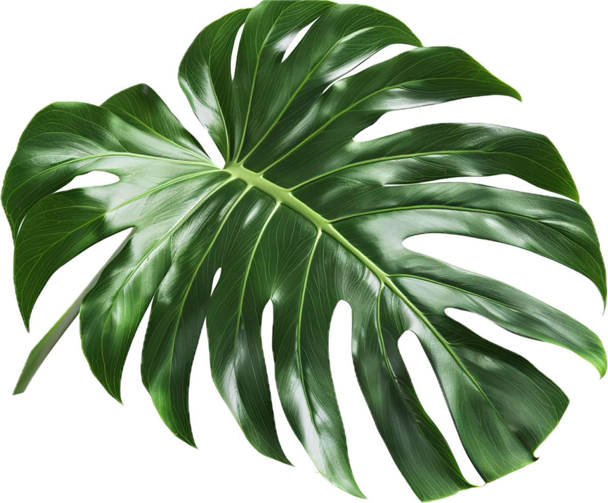 Close-up of a monstera leaf. png