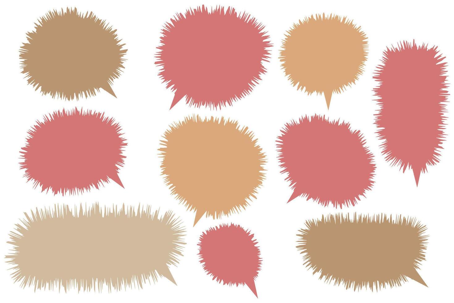 Set speech bubbles on white background. chat box or chat square and doodle message or communication icon Cloud speaking for comics and minimal message dialog vector