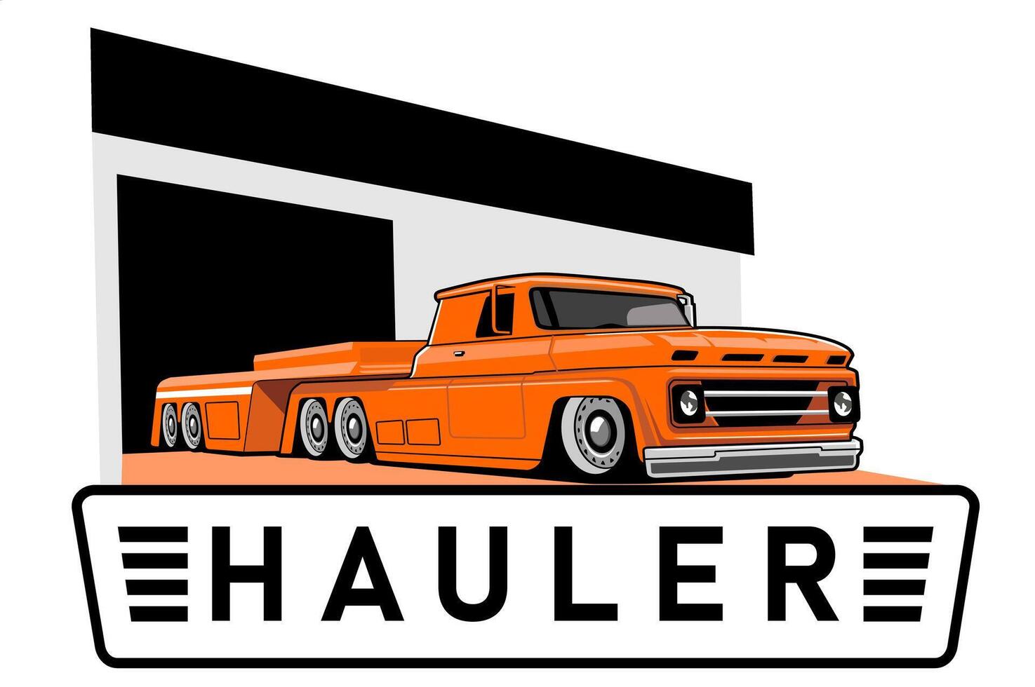 hauler illustration logo design art vector